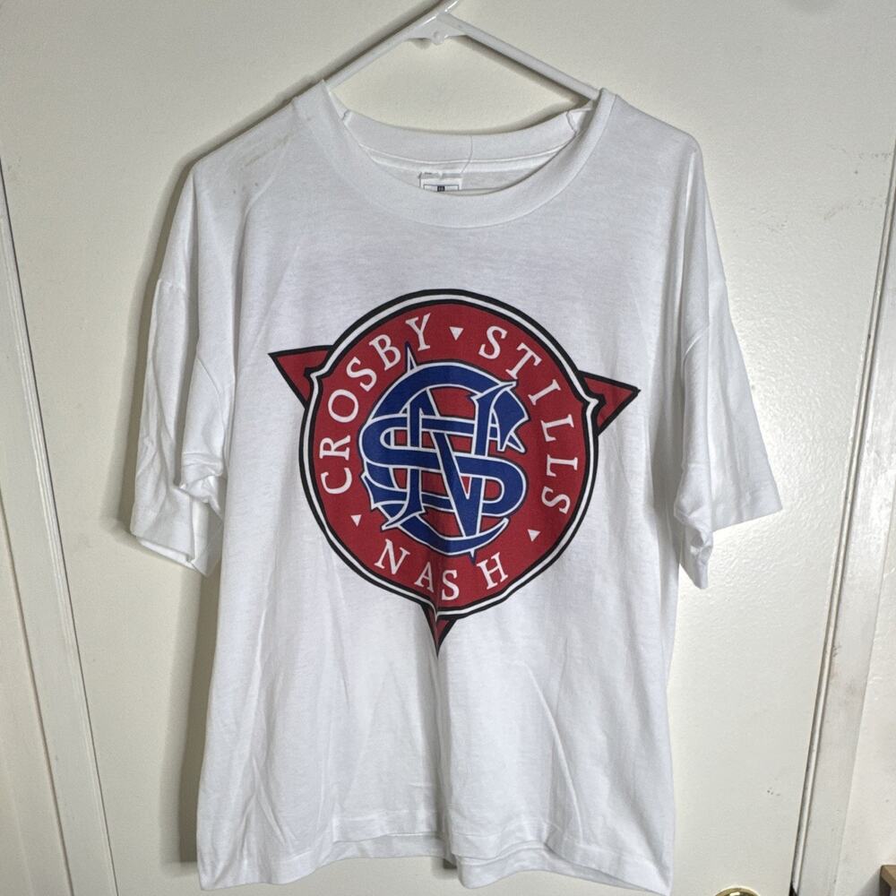 Crosby Stills Nash & Chicago Tour '96 White T-Shirt XL 50/50 Cotton Poly